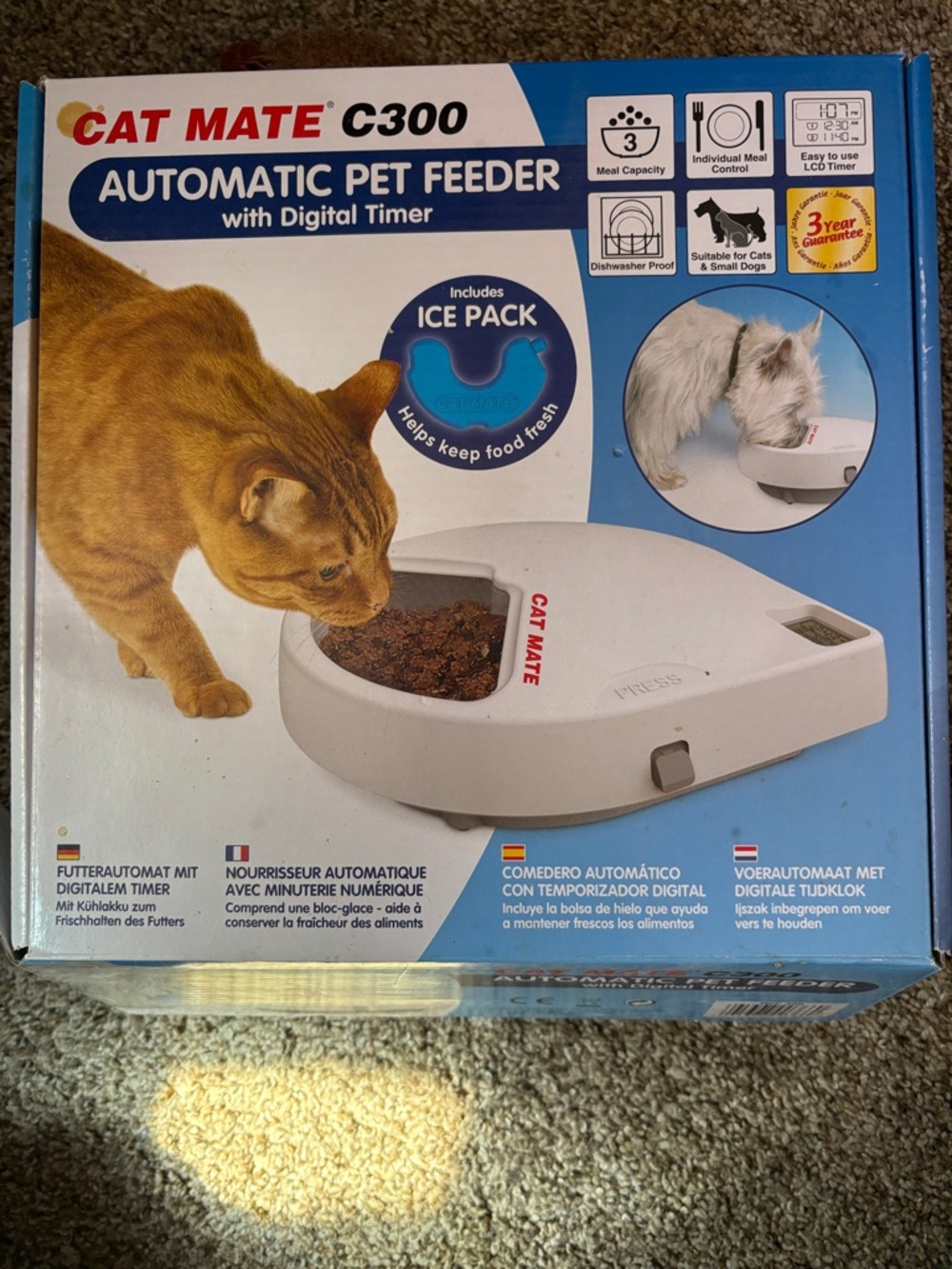 CAT MATE C300 Automatic Pet Feeder – White